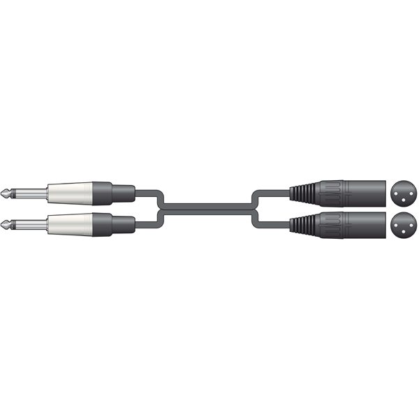 Image of 2 x MALE XLR CONNECTOR TO 2 JACK PLUGS