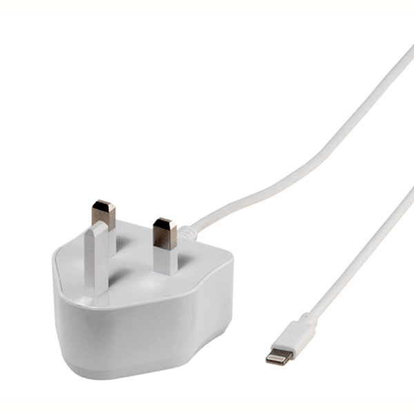 Image of VIVANCO MAINS CHARGER with LIGHTNING CHARGING LEAD