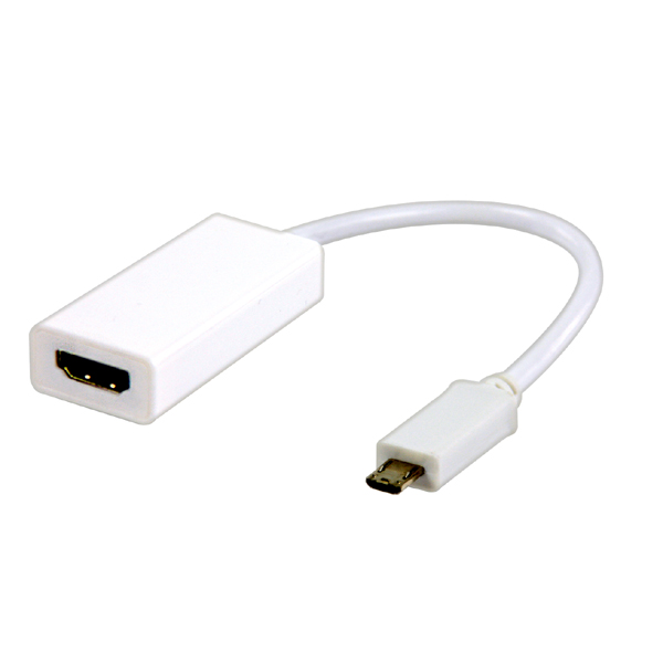 Image of VALUELINE MHL MICRO USB ADAPTOR CABLE - WHITE