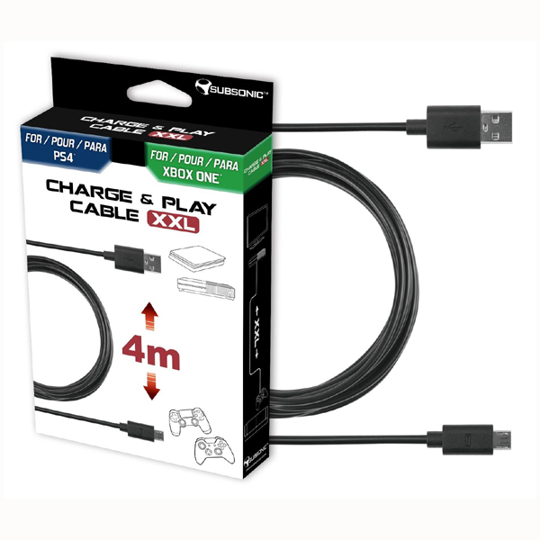 Image of SUBSONIC USB MICRO CHARGING/GAMING CABLE - 4 METRES