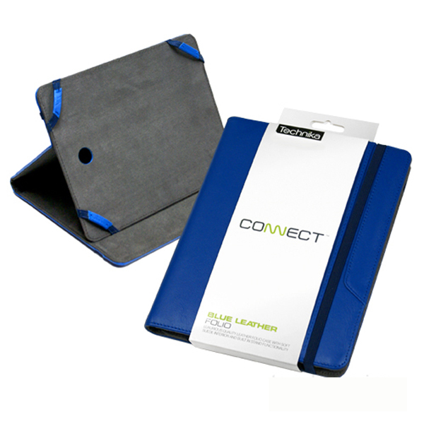 Image of TECHNIKA CONNECT 8in. TABLET CASE - BLUE LEATHER