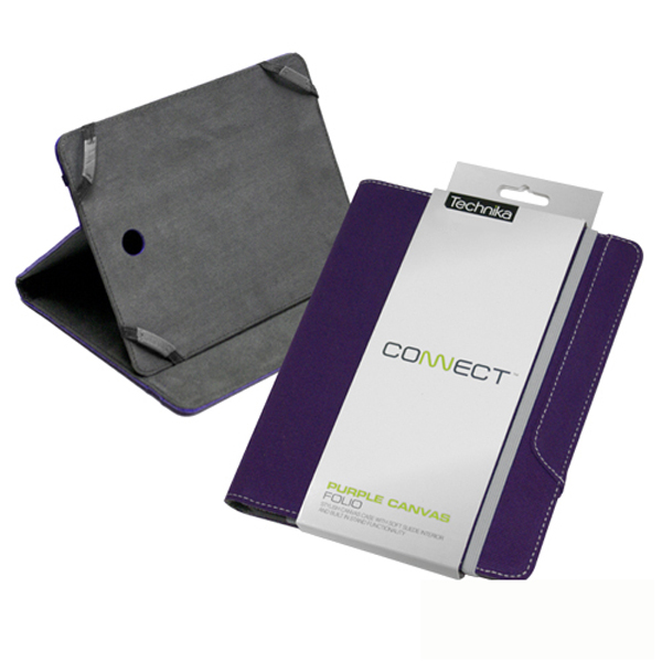Image of TECHNIKA CONNECT 8in. TABLET CASE - PURPLE - CANVAS