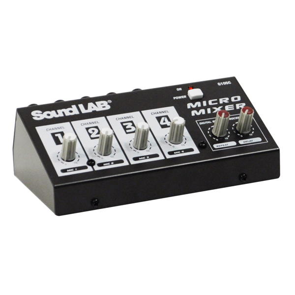 Image of SOUNDLAB 4 CHANNEL MICROPHONE MIXER WITH ECHO EFFECT