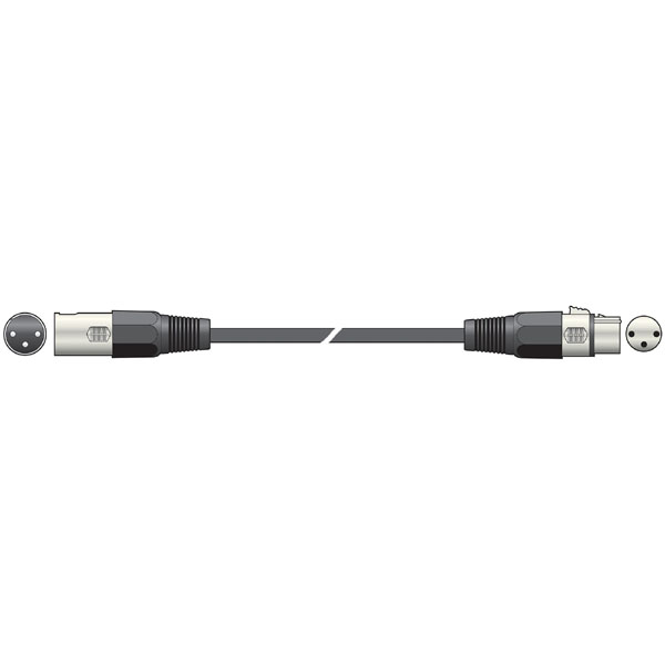 Image of MALE XLR to FEMALE XLR DMX or MIC CABLE -  3m