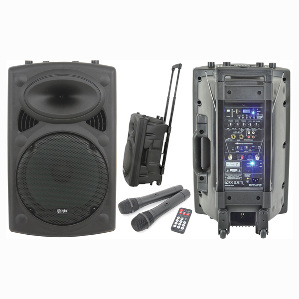 Image of QR15PA PORTABLE PA SYSTEM WITH TWIN VHF RADIO MICS