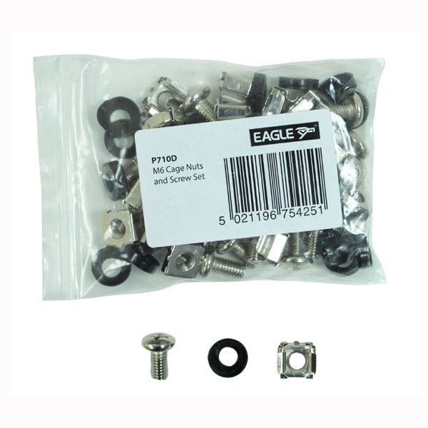Image of PACK OF 20 CAPTIVE NUTS, BOLTS, WASHERS FOR 19in. RACK