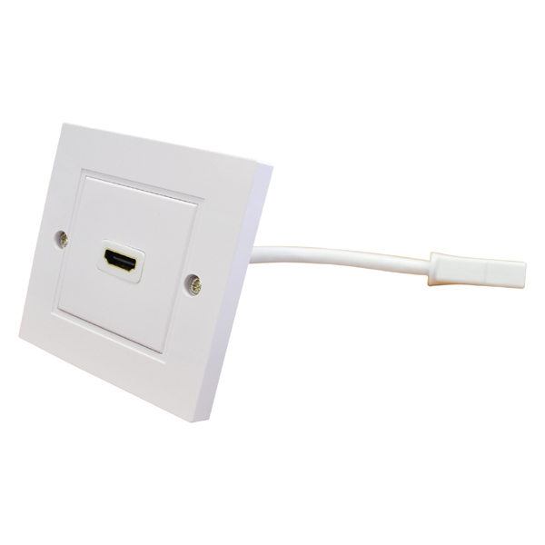 Image of EAGLE HDMI WALL PLATE WITH FLY LEAD - SINGLE
