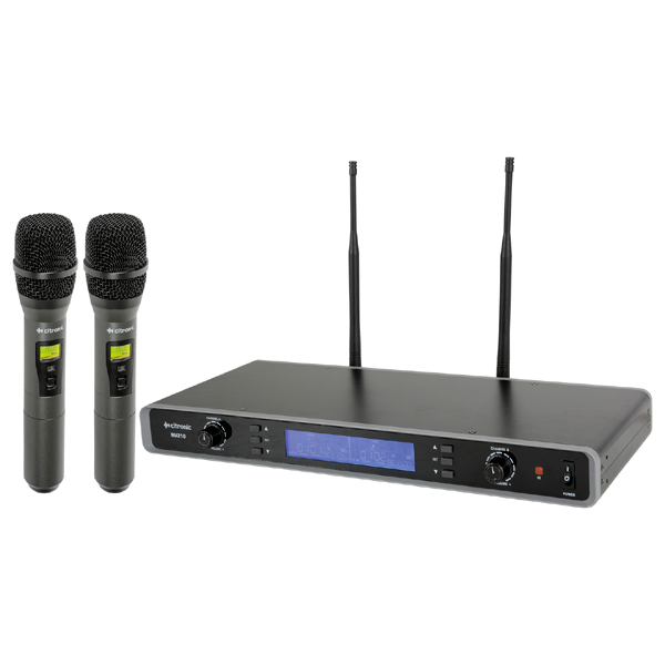 Image of CITRONIC RU210 TUNEABLE TWIN UHF HANDHELD MIC SYSTEM