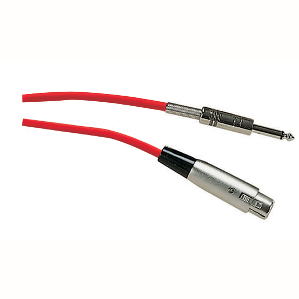 Image of MICROPHONE LEAD - XLR TO JACK 6m - RED