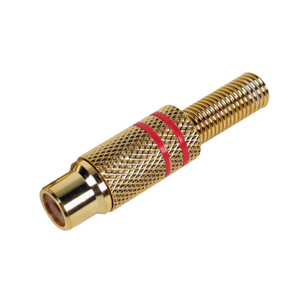 Image of PHONO SOCKET - GOLD - RED