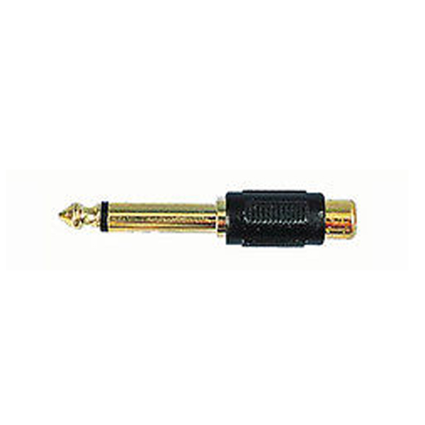 Image of 0.25in. MONO PLUG TO PHONO SOCKET - GOLD