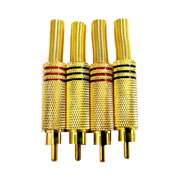 Image of RCA PHONO PLUGS - GOLD (RED & BLACK) PACK OF 4