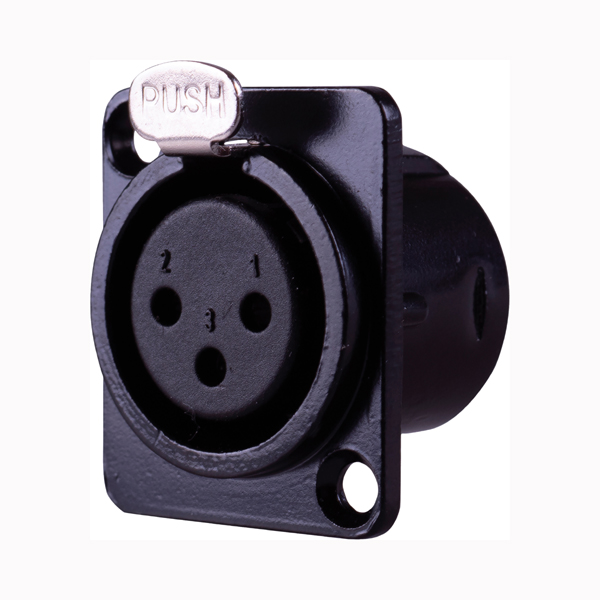 Image of BLACK CHASSIS MOUNT 3 PIN XLR - FEMALE