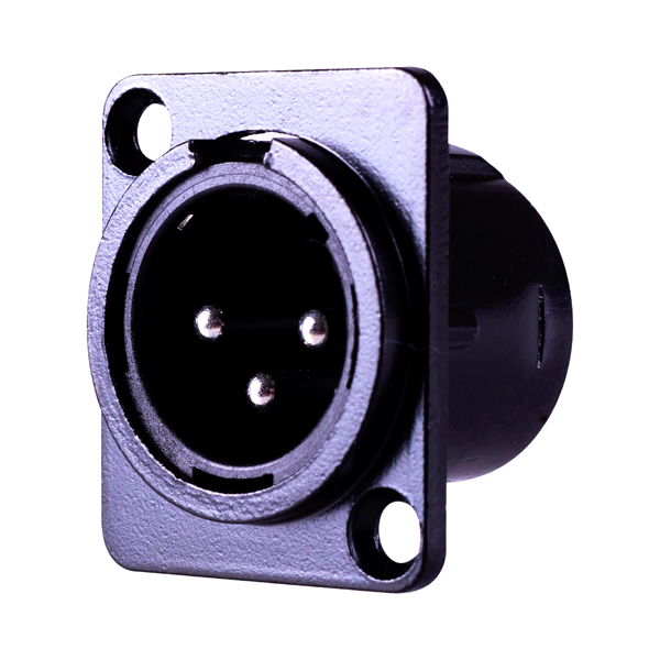 Image of BLACK CHASSIS MOUNT 3 PIN XLR - MALE