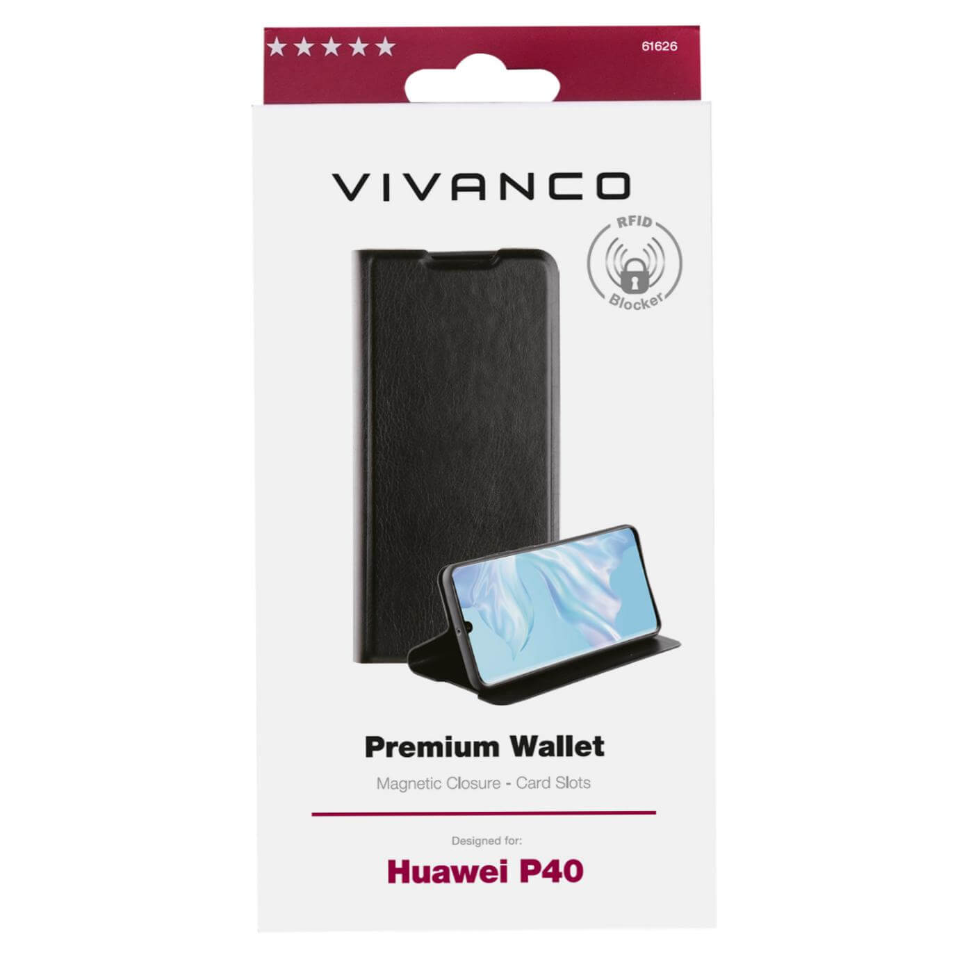 Image of VIVANCO PREMIUM WALLET - HUAWEI P40 - BLACK